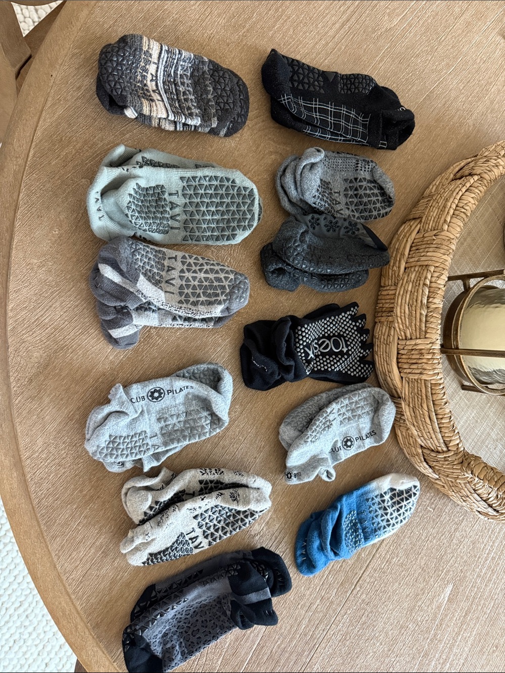 12 pairs! Women’s Barre/Pilates Sticky Socks- Gray, Black, Blue